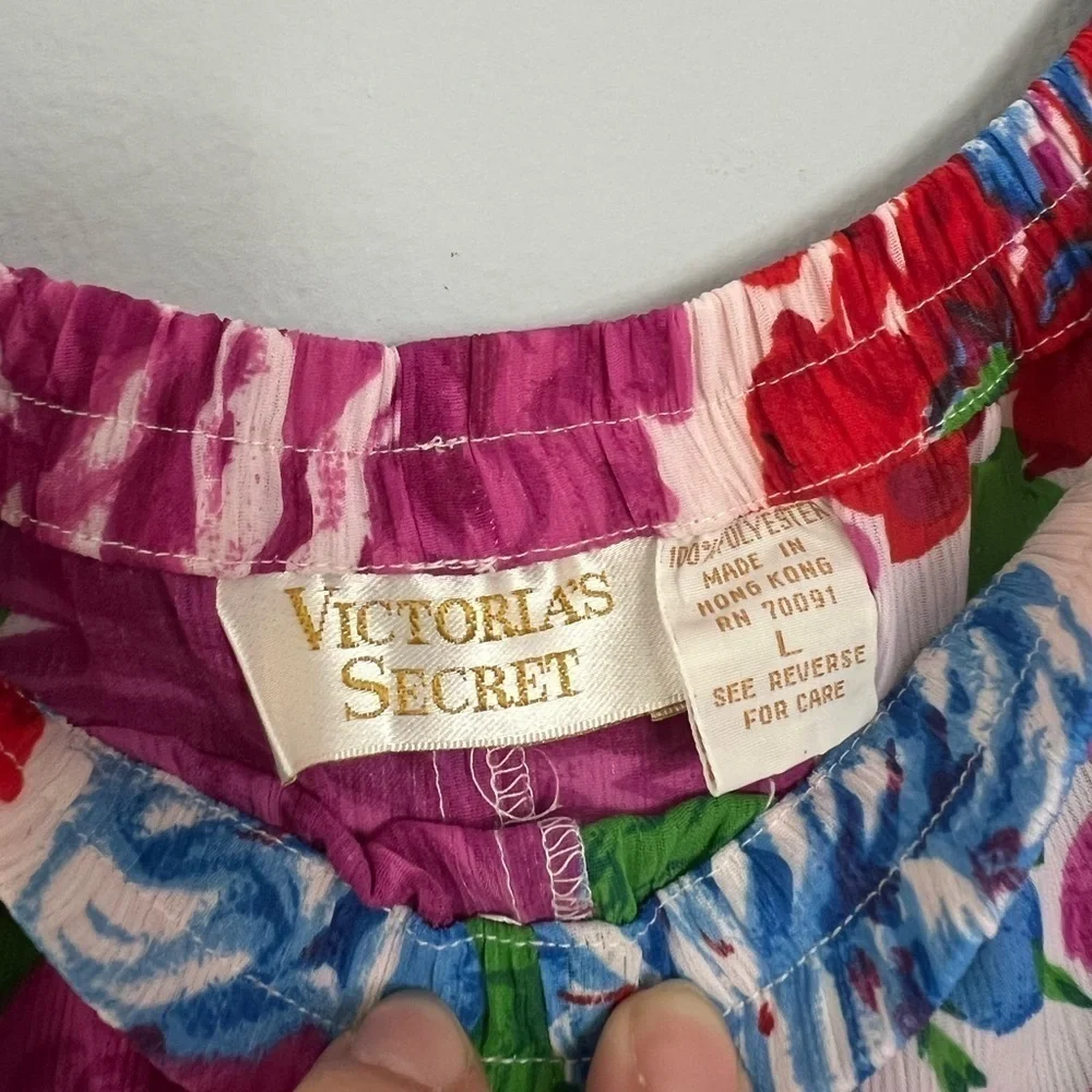 Victoria’s Secret Gold Label Vintage Matching Set Floral Flowy Pants and Tank L